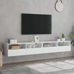 vidaXL Meubles TV muraux 2 Pièces blanc 100x30x30 cm bois d'ingénierie