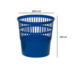 Corbeille à papier q-connect ajourée polystyrène souple et très résistant 15l coloris bleu