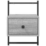 vidaXL Table de chevet murale sonoma gris 35x30x51cm bois d'ingénierie