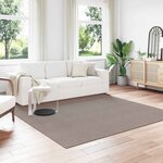 vidaXL Tapis de surface Carré LUGO Taupe 240 x 240 cm Polyester