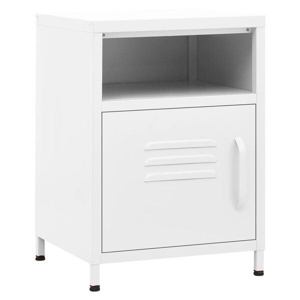 vidaXL Table de chevet Blanc 35x35x51 cm Acier