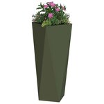 vidaXL Jardinière Vert olive 30 x 30 x 75 cm Acier