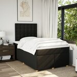 vidaXL Sommier à lattes de lit avec matelas Noir 120x200 cm Tissu