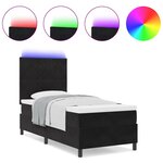 vidaXL Lit à ressorts avec matelas Noir 100 x 200 cm Velours