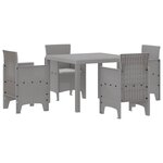 vidaXL Ensemble de salle à manger pour jardin 5 Pièces Gris clair