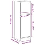 vidaXL Armoire de bain chêne artisanal 30x30x95 cm bois d'ingénierie