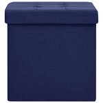 vidaXL Tabourets de rangement pliables lot de 2 bleu faux lin