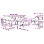 vidaXL Ensemble de canapés d'extérieur 7 pc Naturel et Crème