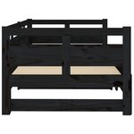 vidaXL Lit coulissant Noir Bois de pin solide 2x(90x190) cm