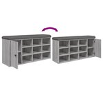 vidaXL Banc à chaussures sonoma gris 102x32x50 cm bois d'ingénierie