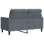 vidaXL Canapé à 2 places Gris foncé 120 cm Velours