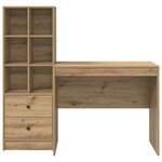 vidaXL Bureau avec rangement 2 Pièces chêne artisanal 90 x 50 x 76 cm