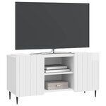 vidaXL Meuble TV 102 x 34 5 x 52 cm Blanc brillant Bois d'ingénierie