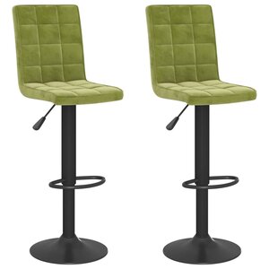 vidaXL Tabourets de bar lot de 2 vert clair velours