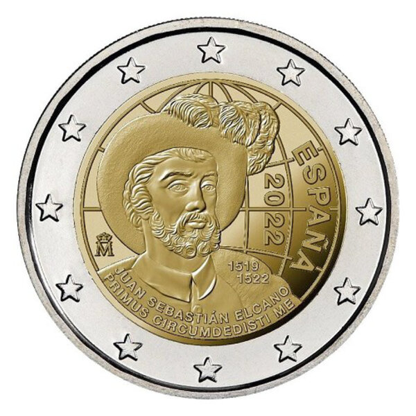 2 euros commémorative Espagne 2022 - Première Circumnavigation.