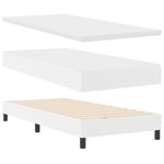 vidaXL Lit à ressort avec matelas - blanc 100 x 200 cm en simili cuir.