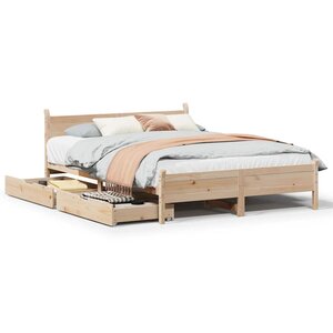 vidaXL Cadre de lit sans matelas 160x200 cm bois massif de pin
