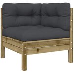 vidaXL Salon de jardin 6 Pièces avec coussins bois de pin imprégné