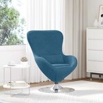 vidaXL Fauteuil œuf Bleu 63 x 73 x 90 cm Velours