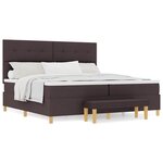 vidaXL Lit à ressorts avec matelas Marron foncé 200 x 200 cm tissu