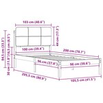 vidaXL Cadre de lit avec tête de lit rembourrée Taupe 100 x 200 cm