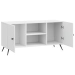 vidaXL Meuble TV Blanc brillant 102 x 34 5 x 50 cm Bois d'ingénierie