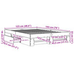 vidaXL Cadre de lit sans matelas gris béton 120x190 cm bois ingénierie