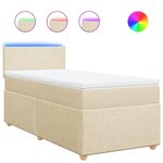 vidaXL Sommier à lattes de lit et matelas Crème 90x190 cm Tissu