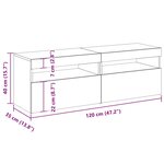 vidaXL Meubles TV avec lumières LED 2 Pièces gris 60x35x40 cm