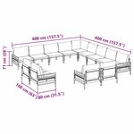 vidaXL Ensemble de canapé de jardin 13 Pièces Anthracite Acier