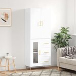 vidaXL Buffet haut Blanc 69 5x34x180 cm Bois d'ingénierie