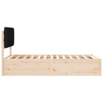 vidaXL Cadre de lit avec tête de lit rembourrée Noir 100 x 200 cm