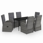 vidaXL Ensemble à manger de jardin avec coussins 7 Pièces Gris