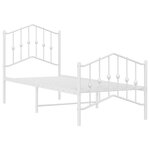 vidaXL Cadre de lit métal sans matelas avec pied de lit blanc 75x190cm