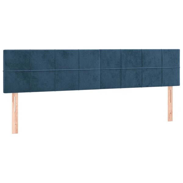 vidaXL Têtes de lit 2 Pièces Bleu foncé 100x5x78/88 cm Velours