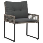 vidaXL Ensemble de meubles d'extérieur avec coussin 3 Pièces Gris
