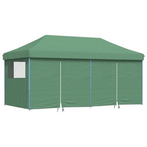 vidaXL Tente de réception pliable escamotable 4 parois latérales vert