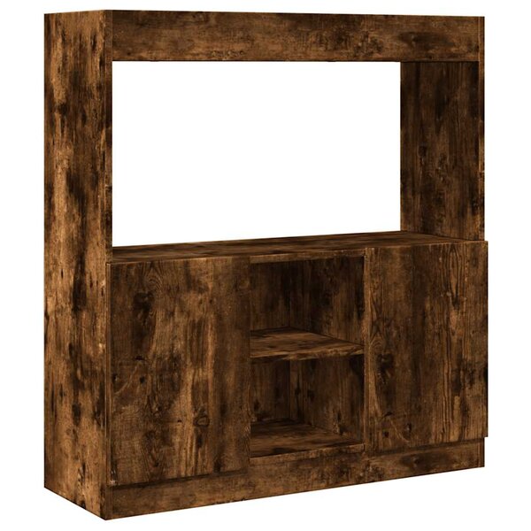 vidaXL Buffet haut chêne fumé 92x33x100 cm bois d'ingénierie