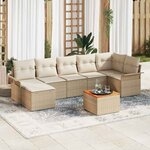 vidaXL Ensemble de canapé de jardin avec coussin 8 Pièces Beige et crème
