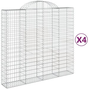 vidaXL Paniers à gabions arqués 4 Pièces 200x50x180/200 cm Fer galvanisé