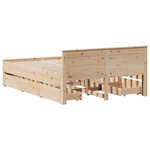 vidaXL Cadre de lit sans matelas avec tête de lit 160x200cm pin massif