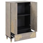 vidaXL Haut Armoire avec étagère Gris et or 60 x 33.5 x 100 cm