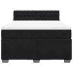 vidaXL Sommier à lattes de lit avec matelas Noir 140x200 cm Velours