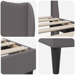 vidaXL Cadre de lit avec tête de lit Gris 200 x 200 cm Simili cuir