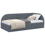 vidaXL Cadre de lit d'angle Gris foncé 90 x 200 cm Velours