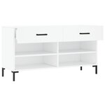 vidaXL Banc à chaussures blanc 102x35x55 cm bois d'ingénierie