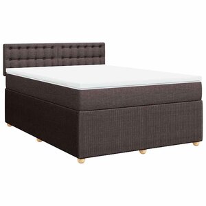 vidaXL Sommier à lattes de lit avec matelas Marron foncé 160x200 cm