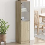 vidaXL Buffet avec porte en verre chêne sonoma 35x37x142 cm