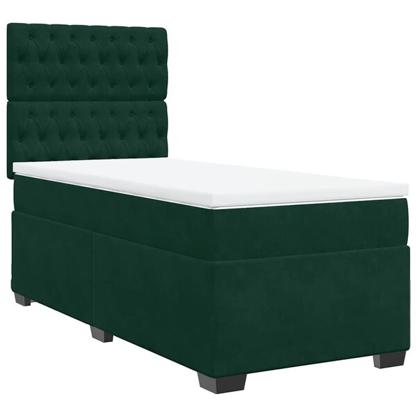 vidaXL Sommier à lattes de lit avec matelas Vert foncé 100x200 cm