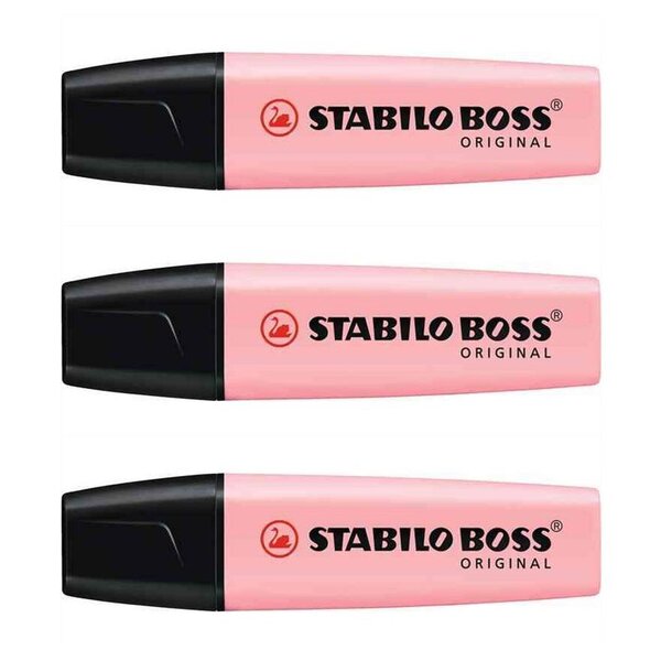 Surligneur BOSS ORIGINAL Pastel pétale de rose x 3 STABILO